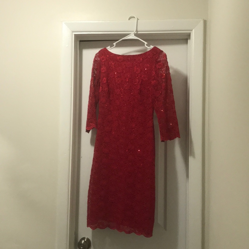 Calvin Klein ladies 2 red sequin party dress
